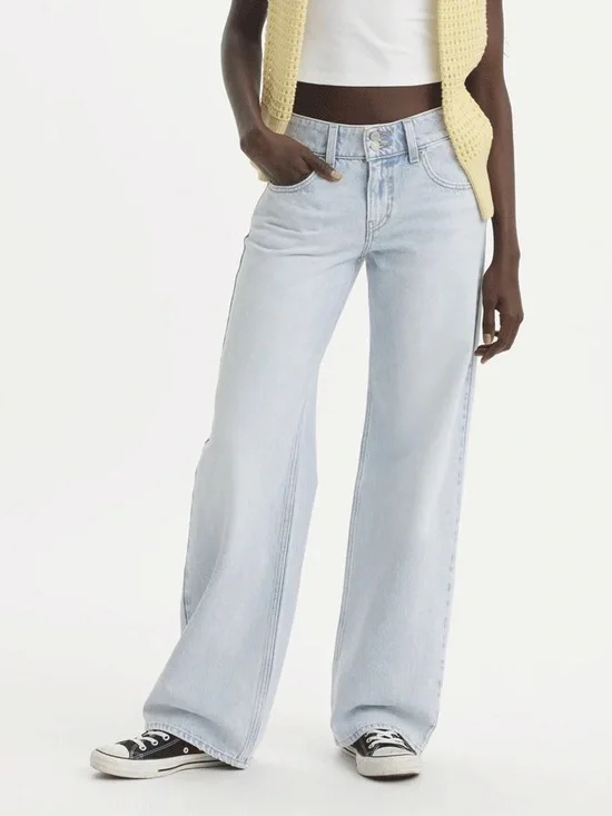 Levi's Superlow Light Blue Wide Leg Jeans - Picture 1 of 6